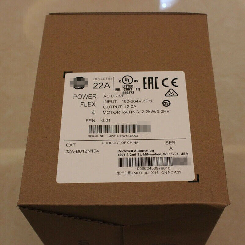 Allen-Bradley 22A-B012N104 PowerFlex4 ADJUSTABLE FREQUENCY POWERFLEX 4 240VAC 3 PHASE