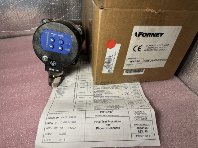 D85UVFMQDK3 New Forney D85 Unitized UV Sensor Flame Detector